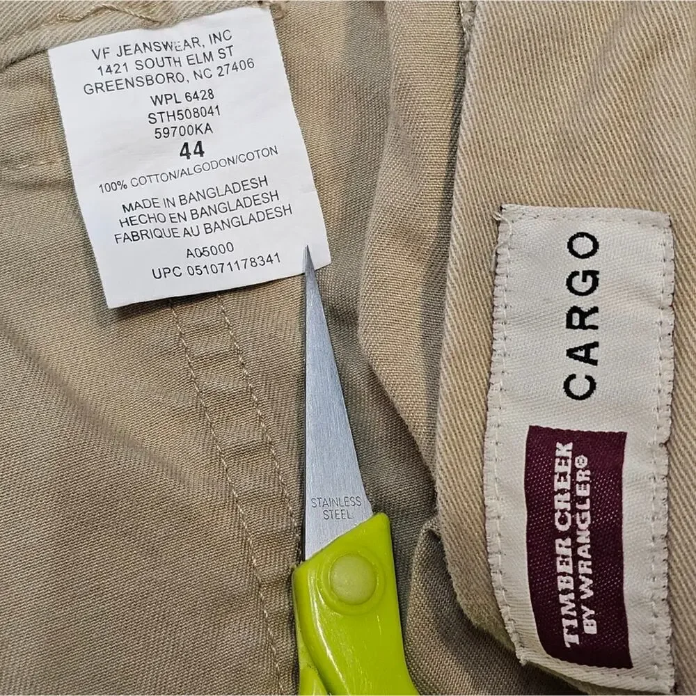 Timber Creek By Wrangler Cargo Khaki 100% Cotton Shorts Size 44 - Picture 4 of 7